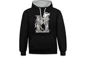 Spreadshirt Harry Potter Hufflepuff Monochrome Unisex Contrast Hoodie