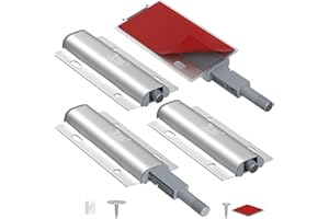 Push to Open Aimant Porte Placard Jiayi 4 Pièces Aluminium Loquet Magnetique Porte Fermeture Push Open Amortisseur pour Armoire Fermeture Systeme Tiroir