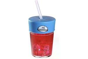 FESTILOVERS Protezione per bicchieri anti-droga di alta qualità, anti ghb, con cappuccio anti-rovesciamento per serate e festival. Cannuccia offerta (blu) Coperchio in silicone per bicchiere riutilizzabile