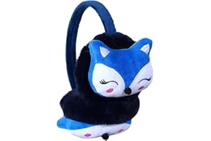 Cysocool Kids Furry Winter Earmuffs Cute Fox Plush Faux Fur Earmuffs Girls Boys Soft Warm Fleece Cushioned Ear Warmers Earflaps Ears Protector Children Warm Ear Covers Winter Xmas Gift