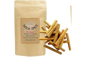 MADA SPICY Cannella Ceylon di Madagascar. 24 stecche 8cm (85g). Gourmet di qualità. Bustina richiudibile.