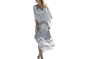 Bsubseach Kaftan Dresses for Women Swimsuit Coverup Solid Color Beach Caftan Loungewear