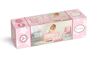 La Nina - Lit de Voyage Carlota (53 x 32 x 32 cm) poupées, Couleur Rose, 53 x 32 x 32 cm (Diset 60408)