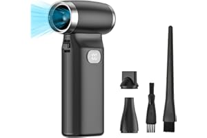 WEINIDASI Soufflette Air Comprimé, Air Duster Souffleur Batterie, Aspirateur Souffleur Sans Fil, Kit de Nettoyage pour Laptops, Claviers, Voitures (Upgrade-130.000TR/M,8000mAH)