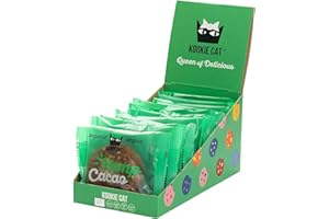 Kookie Cat Hemp Seeds and Cacao, Individually Wrapped Vegan Cookies, Gluten Free, Soy Free, Bio and Organic, Cashew & Oat - 12 X 50gr Multipack