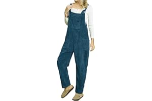 HAOLEI Corduroy Dungarees for Women UK Sale Clearance,Jumpsuits Ladies Loose Fit Winter Suspender Bib Overalls Solid Rompers Wide Leg Trousers Pants Playsuit with Pockets Size 8-16
