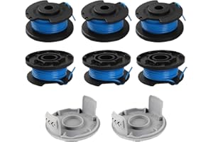 Viilich 6 bobine di filo per Ryobi, bobina di ricambio per Ryobi One + RAC124 AC14RL3A OLT1823 OLT1832 18 V 24 V 40 V, 6 bobine di filo 2 tappi (3,4 m, diametro 1,65 mm)