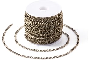 PH PANDAHALL PandaHall – Cadenas de hierro/Pulsera con cruz, hierro, Bronze antique, 3x5mm