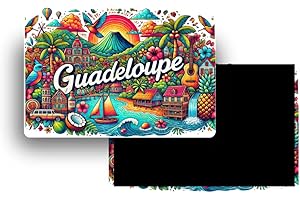 FITYO Magnets Frigo – 150 Pays au Choix – Souvenirs Touristiques Pays du Monde – Aimants Décoratifs Réfrigérateur – Cadeau Voyage – Style Traditionnel – 5,4 x 7,8 cm – 1 Unité (Guadeloupe)