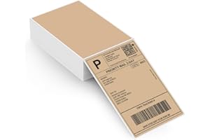 MUNBYN Braun 102x152mm DHL Thermoetiketten, 220 Etiketten/Stapel, gefaltetes Versandetikettenpapier für Thermodrucker, permanent haftende Versandetiketten für Versandpakete 4x6 Zoll