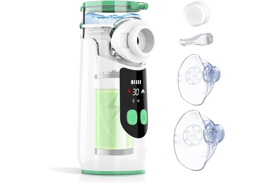 Wholede Portable Silent Aerosol, Rechargeable Aerosol Machine for Adults and Children, Ultrasonic Aerosol with 2 Masks and Snorkel (New Version 2025)