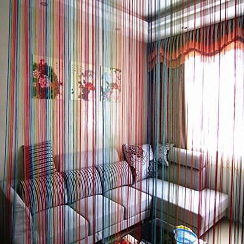 Moresave Dekorative Fadenvorhang Tür Fenster Raumteiler Gardine Schals in 6 Farbe, 200 x 100 - 3