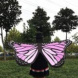 Overdose 145 * 65CM Frauen Weiche Gewebe Schmetterlings Flügel Schal feenhafte Damen Nymphe Pixie Kostüm Zusatz (145 * 65CM, C) - 