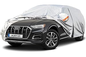 Kayme Funda Coche SUV, Compatibles con Audi Q5/SQ5 (2008-2024) Transpirable Anti-UV Antipolvo de 6 Capas, Cubierta para Coche con Cremallera y Forro de Algodón.(Entrega en 3-7 días)