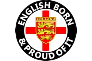 SENLAK "English Born" St George Cross Round England Car Sticker Decal