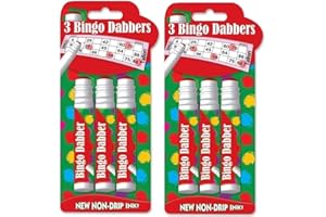 ZOPPER Bingo Dabber Markers Pack of 6 - Bingo Children Coloring Pen Dot Markers Non-Drip Ink For Traditional Games, House Party, Bingo Tickets Assorted Colours