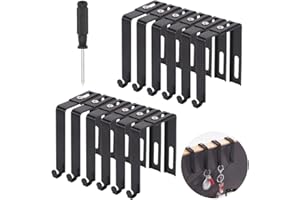 WEBEEDY 12 PCS Adjustable Cubicle Hanger with 1 Screwdriver Metal Universal Cubicle Hooks Door Mirror Hangers Adjusted to Fit 3.7 to 5.5 CM Thickness Panels for Wall Panel (NB-WE0001-34-EU31)
