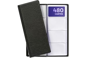 Praknu Porte Cartes de Visite pour 480 Cartes avec Intérieur Transparent - Rangement Carte de Visite à usage Professionnel ou Personnel - Pratique