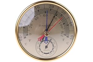 Siwetg - Termometro da parete con igrometro minimo, 12,7 cm, con termometro massimo e minimo