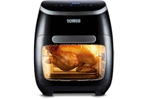 Tower T17039 Freidora de Aire Xpress 5 en 1: Air Fryer Digital con Rápida Circulación de Aire y Temporizador de 60 Minutos: Freidora Sin Aceite de 11 L, 2000 W, Negro