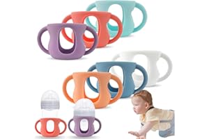 HARUPINK 6 Stück Babyflaschen Griff für Avent Baby Bottles,Rutschsichere Silikon Flaschengriff,Easy grip Silikon Babyflaschengriffe Zubehör