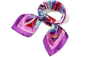 QBSM Womens 23.6 inch Satin Silk Feeling Formal Square Neck Scarf Head Hair Wraps Kerchief