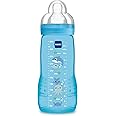MAM, Easy Active Bottle 6+ Months (330 ml) Blue - Bottle with Silicone Teat Ultra-Fast X-Speed Flow - Baby Bottle with Airtight Seal
