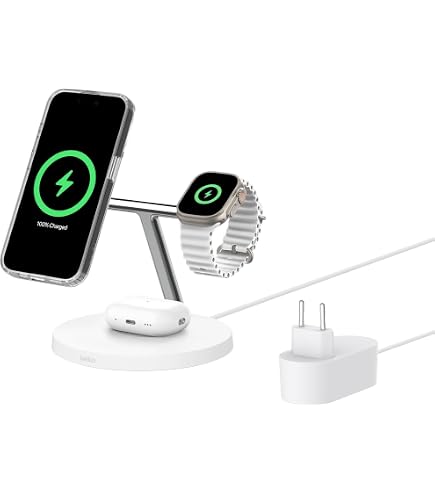 Station De Charge Sans Fil 3-en-1 Cyberdock Style Cybertruck - Pour IPhone, Apple Watch, AirPods - Support Réglable - 10