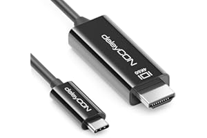 deleyCON 1m Kabel USB-C na HDMI - 4K@60Hz UHD 2160p - Wtyk USB C na Wtyk HDMI - do Komputera PC Laptop TV Monitor Projektor