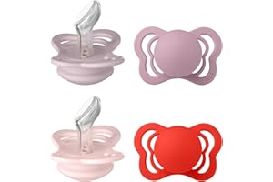 BIBS Couture Soother 4-Pack, BPA Free Dummy Pacifier, Orthodontic Nipple. Silicone, Size 1 (0-6 Months), Blossom Mix