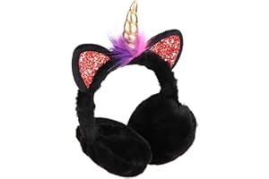 SOIMISS Tier Ohrenschützer Winter Cartoon Einhorn Glitzer Ohr Muster Ohrschutz Wärmer Kaltes Wetter Stirnband Kopfbedeckung für Kinder Kinder Rosa