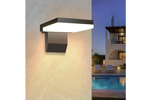 Psatfito G 24W Außenwandleuchte, 2250LM 3000K Wandleuchte, IP66 wasserdichte moderne Außenlampe für Haus, Veranda, Garage, 1 Stück, Schwarz