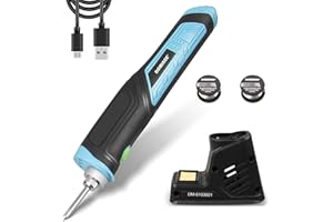 DOMINOX Cordless Soldering Iron 1800mAh with LED Light Ergonomics Handle Rechargeable Battery Soldering Iron, Fast Heating, with Professional Soldering Kit