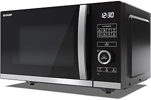 SHARP YC-QS254AU-B 25 Litre 900W Digital FLATBED Microwave, 10 power levels, ECO Mode, defrost function, LED cavity light - Black