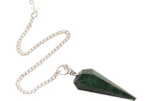P&R:UK Natural Green Jade Crystal Pendulum for Divination, Dowsing, and Chakra Balancing - Handcrafted Gemstone Pendulum with Chain, Spiritual Healing Tool, Reiki Energy Work, and Spiritual Guidance