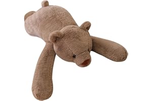 YUNTOY 3.5lbs Weighted Dinosaur Plush Toy, 24 Inch Belly Weighted Stuffed Animals Throw Pillow, Cute Dinosaur Plush Doll for Boys Girls Fans (Brown Bear)