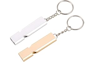 Girls'love talk 2 Stück Trillerpfeife, Signalpfeife Trillerpfeife Laut Notfall, Edelstahl-Pfeife mit Schlüsselanhänger für Schule Gym Outdoor Camping Angeln Wandern Jagen Lebensrettend im Notfal