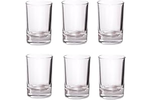 Adri 6 Vasos de Chupito Cristal - Aptos para Lavavajillas - Pack de chupitos de entre 3,4 hasta 6,5 cl de capacidad. (6, 4,3 cl)