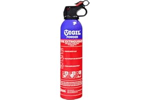 Vigil 600g Car Fire Extinguisher - Filled with ABC Powder - 5A 21B C Rating - Budget-Friendly Vehicle Fire Safety - 5 Year Warranty