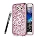 Produktbild Galaxy S6 Glitzer Handyhülle,Silikon Hülle für Samsung Galaxy S6,Leeook Luxus Stylish Glänzend Kristall Glitzer Strass Schutz HandyHülle Rosa Slim Bling Weich Gel Silicone Rückseite Hülle TPU Tasche Schale Bumper Ultradünn Flexibel Schutzhülle für Samsung Galaxy S6 + 1 x Schwarz Eingabestift-Rosa Glitzer