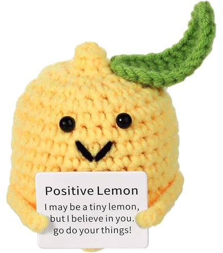 Mini Pomme Tricotée Positive Avec Carte Encourageante, 5,5 Cm, Décoration Mignonne Et Cadeau Réconfortant