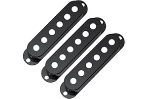Musiclily Pro Plástico Cubierta de Pastilla Single Coil Pickup Covers para Guitarra Eléctrica EE. UU. / México Strat, Negro (Juego de 3)