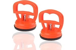 FIXTOOLS 2 Pcs Heavy Duty Suction Cup Car Body Dent Removal Tool Kit Dent Puller Professional & Extra Strong for Lifting Glass Panels and Removing LCD Screens Repair Mobile and Tablet Diplays Orange