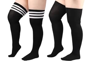 DRESHOW Donna Extra Lunghi Calzini da Ginocchio Coscia Alta Calze Stivali Calze Sopra il Ginocchio Calze