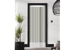 ZEBRA BLINDS String Curtain, Door Fly Screen Curtains, Door Strings, Tassel Curtains for Doorway, Window Decor String Panel Stripe, Stylish Room Divider, Panel Fringe Curtain (White, 100 x 210 cm)