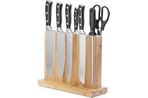 Duscdesp Magnetic Knife Holder with Non-Slip Mat,Double-Sided Magnetic Knife Block Stand Rack,for Kitchen Knife Damascus Carving Boning Cleaver Storage