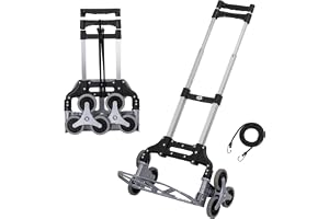 TOPWAY Hopfällbar vagn aluminium trappor klättring vikbar hand lastbil vagn säck brunn 70 kg lastkapacitet justerbar höjd med