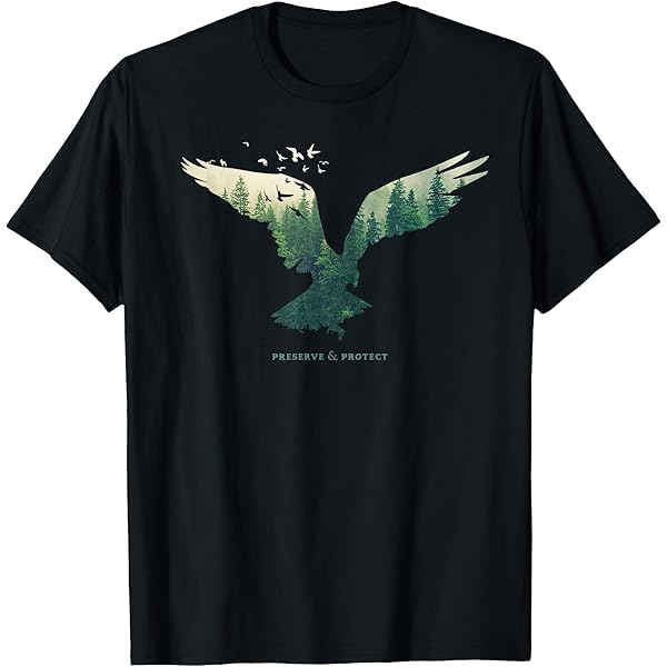 Save The Environment T-Shirt – „Preserve & Protect“ Mit Bär & Wald, Für Umweltaktivisten | Unisex Langarmshirt Schwarz