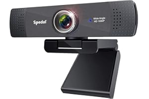 SPEDAL Cámara Web Full HD 1080p Webcam Streaming Gran Angular Cámara con Micrófono USB Cámara Plug y Play para PC Webcam para Skype, Youtube Vídeo Radiodifusión Compatible con Windows, Mac