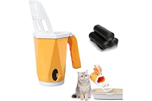 GENERIC 2 in 1 Plastic Cat Litter Poop Scoop with Container and Bags, Large Capacity Portable Detachable Cat Litter Shovel Sifter Scooper System, for Pet Cleaning